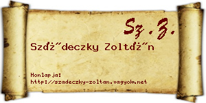 Szádeczky Zoltán névjegykártya