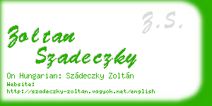 zoltan szadeczky business card