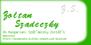 zoltan szadeczky business card